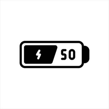 sólido batería icono vector