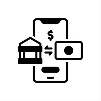 sólido icono transacción vector