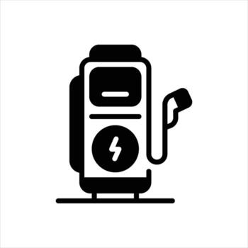 Solid icon charging-station vector