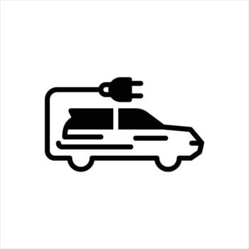 Solid icon electrical-car vector