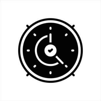 sólido icono confirmación del reloj vector