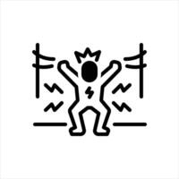 Solid icon electrical-shock vector