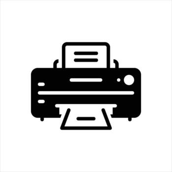 sólido icono impresora vector