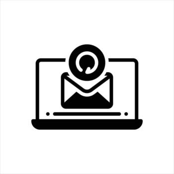 Solid correspondence icon vector