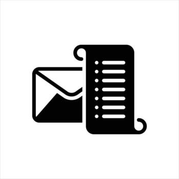 Solid icon mailing list vector