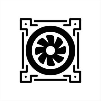 Solid icon system-fan vector