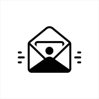 Solid icon envelope vector