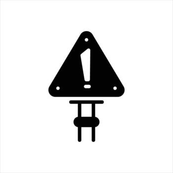 sólido icono precaución vector