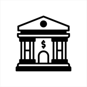 Solid icon bank vector
