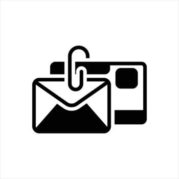 sólido icono adjunto archivo vector