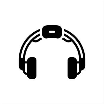 Solid icon headset vector