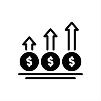 Solid icon growth vector