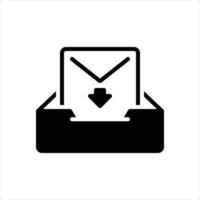 Solid icon inbox vector