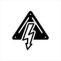 Solid icon high-voltage vector