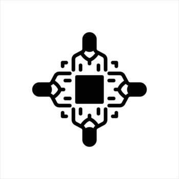 Solid icon together vector