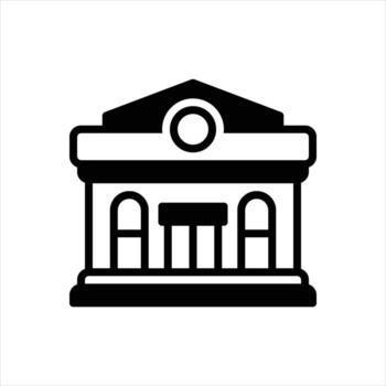 sólido icono oficina postal vector