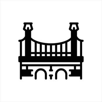 sólido icono puente vector