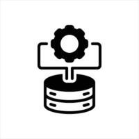 Solid icon data-base vector
