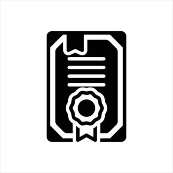 Solid icon certificate vector