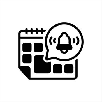 Solid icon reminder vector