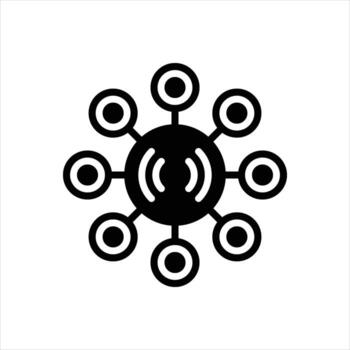 Solid icon network vector