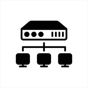 Solid icon hub vector