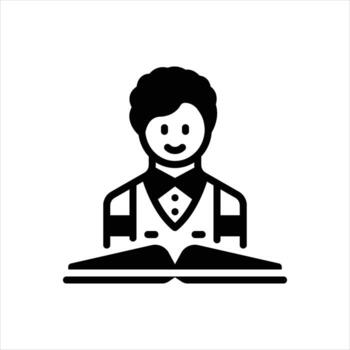 sólido estudiante icono vector