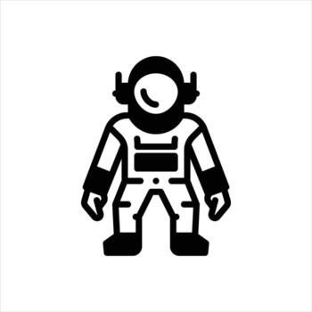 sólido icono astronauta vector