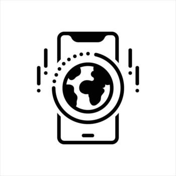 sólido icono Internet vector