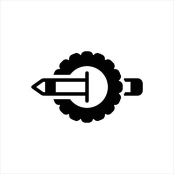 Solid icon cog vector