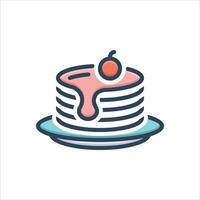 Color icon pancake vector