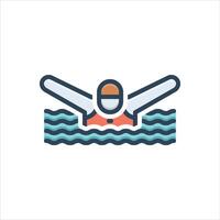 color icon swimming vector
