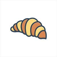 Color icon croissant vector