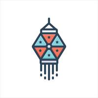 color icon diwali-lamp vector