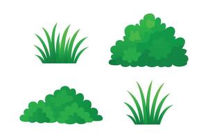 Green grass and bush vector graphics
