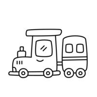 A train is drawn in a line on a white background vector