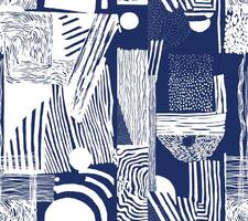 A seamless collage of hand-drawn textures, bold lines, dots, and geometric shapes. Evokes a rhythmic, tribal-modern aesthetic with natural and artisanal elements vector