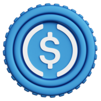 USDC Coin Crypto 3d Illustration png