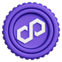 Polygon Coin Crypto 3d Illustration png