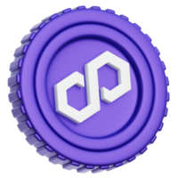 Polygon Matic Coin 3d Illustration png