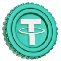 Tether USDT Coin 3d Illustration png