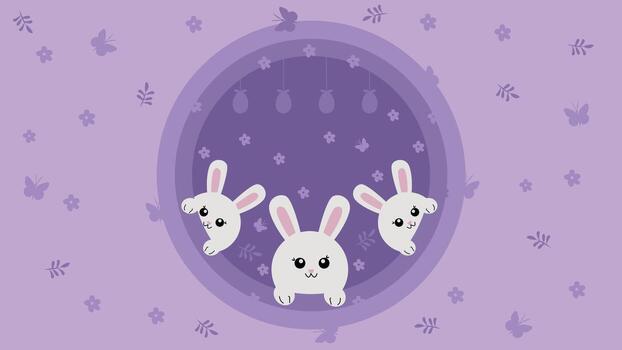 Cute rabbit Easter egg vector