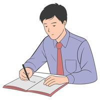 Learning Working on Cartoon Illustration assignment vector