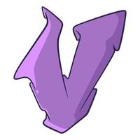 V Graffiti Font Typography vector