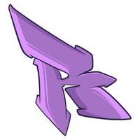 R Graffiti Font Typography Letters Urban vector