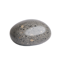 Smooth grey stone with speckled texture isolated on transparent background showcasing natural beauty and simplicity png