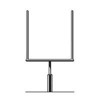 Black and white american football goal post icon isolated on a white background vector