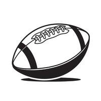 Simple black and white illustration of an american football for sports related design vector