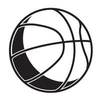 Simple basketball illustration with black lines on a white background for sports design vector