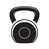 Black and white illustration of a kettlebell symbol ideal for fitness and exercise concepts vector